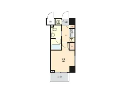 ガリシア浜松町(1K/2階)の間取り写真