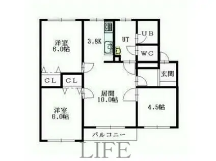 リオコート(3LDK/2階)の間取り写真