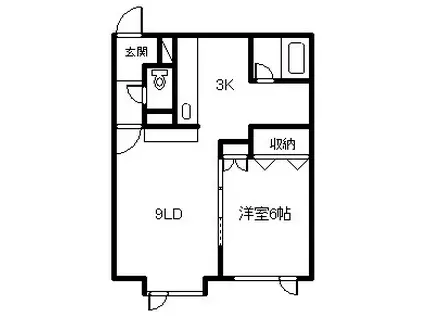 ウェスティン330(1LDK/2階)の間取り写真