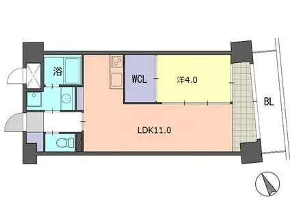 レジデンス住吉(1LDK/4階)の間取り写真