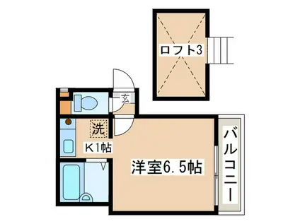 ロッシェル南台第6(1K/3階)の間取り写真