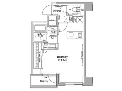 ザ・パークハビオ神楽坂(ワンルーム/3階)の間取り写真