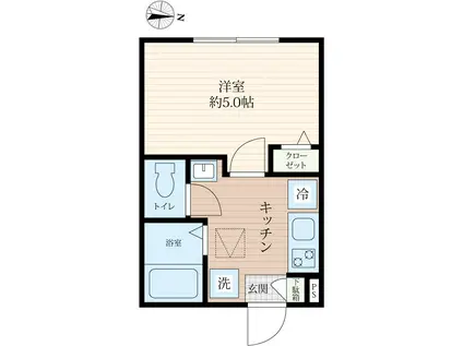 TRINITY 日進町(1K/1階)の間取り写真