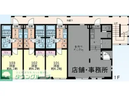 シティハイツ相模台1丁目(1K/1階)の間取り写真