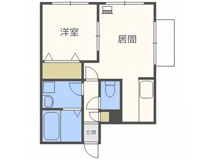 ル・ファール澄川アネックス(1LDK/2階)の間取り写真