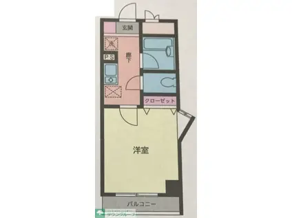 ハイツシャム(1K/3階)の間取り写真