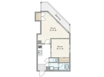 片岡ビル(2K/3階)の間取り写真
