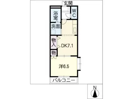 ローズガーデン青山(1DK/2階)の間取り写真