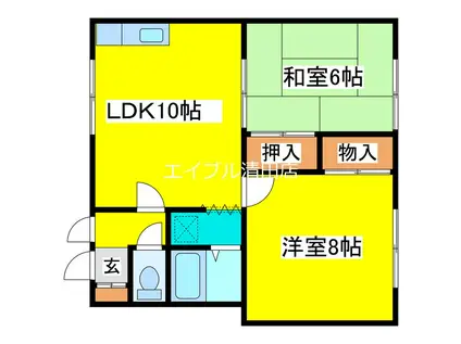 ステラ北野(2LDK/2階)の間取り写真