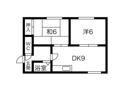 ラフォーレ桑園(2DK/4階)の間取り写真