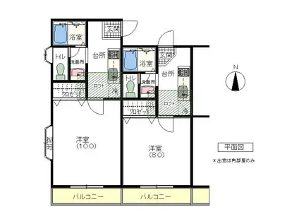 ロージェNS(1K/2階)の間取り写真