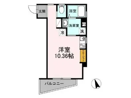 エリーワールド(ワンルーム/3階)の間取り写真