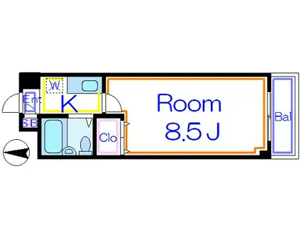 第三谷中コーポ(1K/2階)の間取り写真