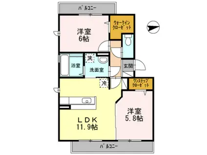ガーデンコート金岡(2LDK/3階)の間取り写真