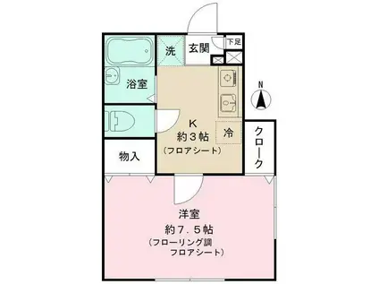 PICCOLO TRENO(1K/1階)の間取り写真