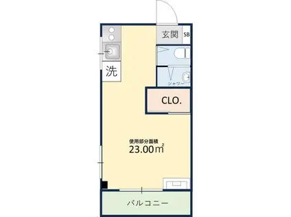 ウイング東北沢(1K/2階)の間取り写真