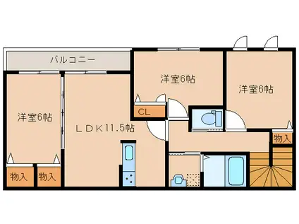 ブエナレラシオン(3LDK/2階)の間取り写真