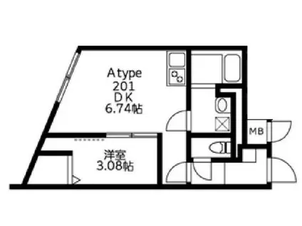 ユーレジデンス武蔵小山(1DK/4階)の間取り写真