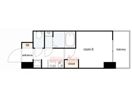 アドバンス神戸ラシュレ(1K/8階)の間取り写真