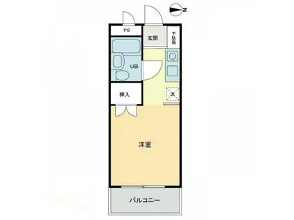 アーバンハイツ紫雲(ワンルーム/4階)の間取り写真