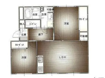 ハイム大谷台 4棟(2LDK/4階)の間取り写真