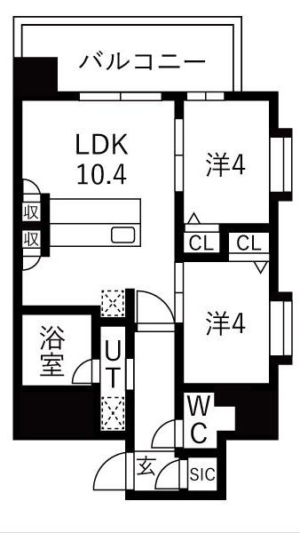 スプランディッド玉造(2LDK/3階)の間取り写真