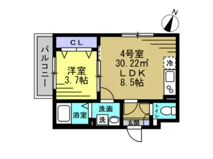 エージェー南流山(1LDK/3階)の間取り写真