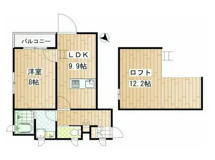 ブロケードグレース(1LDK/3階)の間取り写真