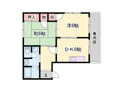 フレグランス95(2DK/1階)の間取り写真