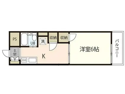 GAGA天満町(1DK/7階)の間取り写真