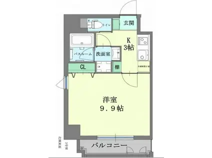 SUNFLOWER(1K/9階)の間取り写真