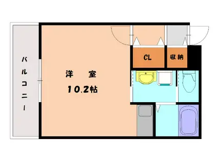 PRIMO(ワンルーム/4階)の間取り写真