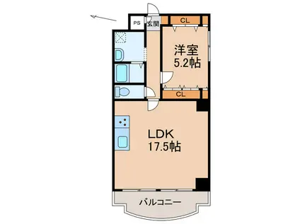 メゾンドール和歌山(1LDK/5階)の間取り写真