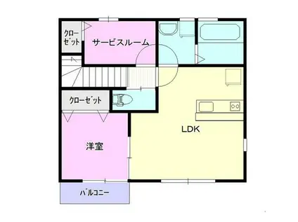 パルハウス(1LDK/2階)の間取り写真