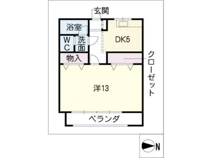 コーポ家城(1DK/3階)の間取り写真