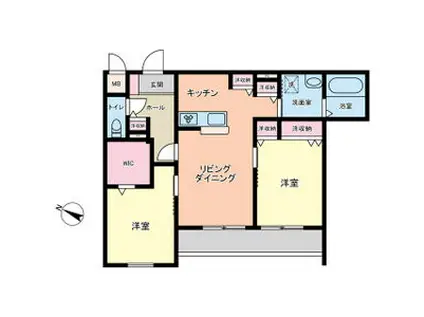 VANGUARD HIYOSHI(2LDK/2階)の間取り写真