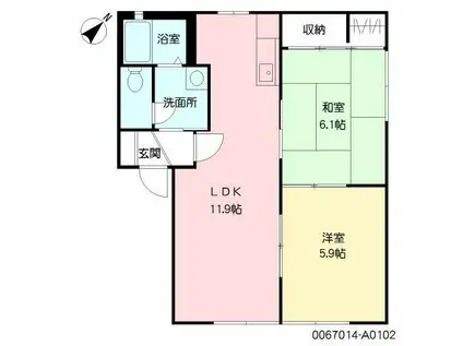 アクィール (2LDK/1階)の間取り写真