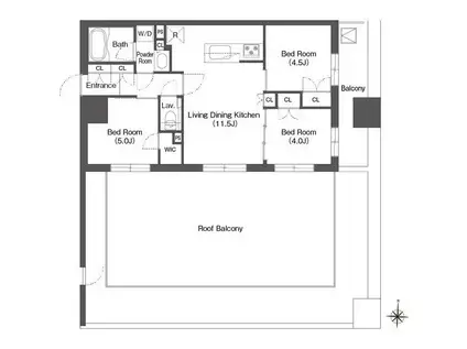 エスタート横濱高島町(3LDK/11階)の間取り写真