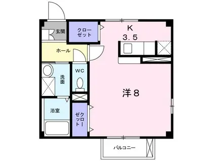 エスポワールアンジュ(1K/2階)の間取り写真