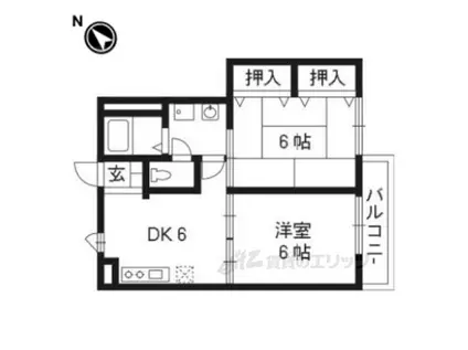 オアシスF・B(2DK/1階)の間取り写真