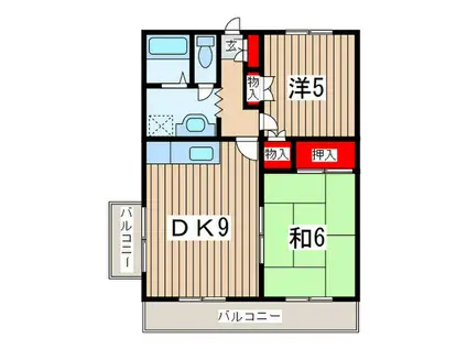 ストニッシュ中山(2DK/1階)の間取り写真