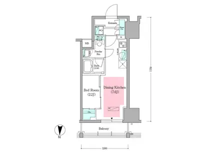 アーバネックス深川住吉III(1DK/3階)の間取り写真