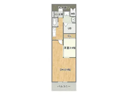 コンダクトレジデンスANO(1DK/6階)の間取り写真