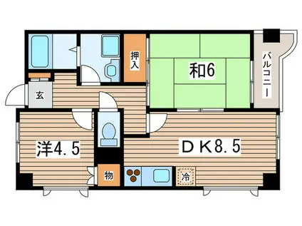 青山コーポA(2DK/3階)の間取り写真