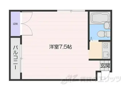 スクエアレジデンス豊里(ワンルーム/1階)の間取り写真