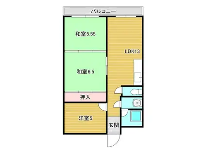 ナカノハイツ(3LDK/1階)の間取り写真