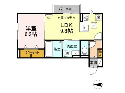セジュール キクヤ(1LDK/1階)の間取り写真