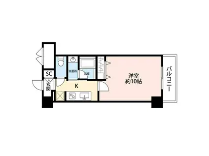 パークソレイユ3番館(1K/2階)の間取り写真