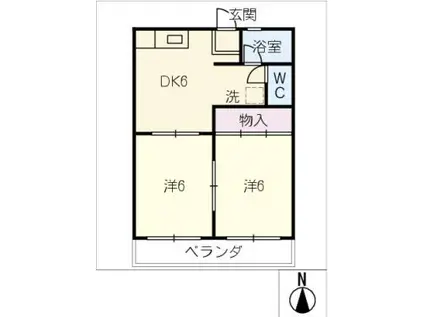 パークハイツいたくら(2DK/3階)の間取り写真