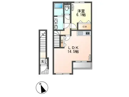 ＪＲ高崎線 深谷駅 徒歩19分 2階建 築12年(1LDK/2階)の間取り写真
